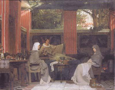 Alma-Tadema, Sir Lawrence Vdenantius Fortunatus Reading his Poems to Radegonda VI AD 555 (mk23) Sweden oil painting art